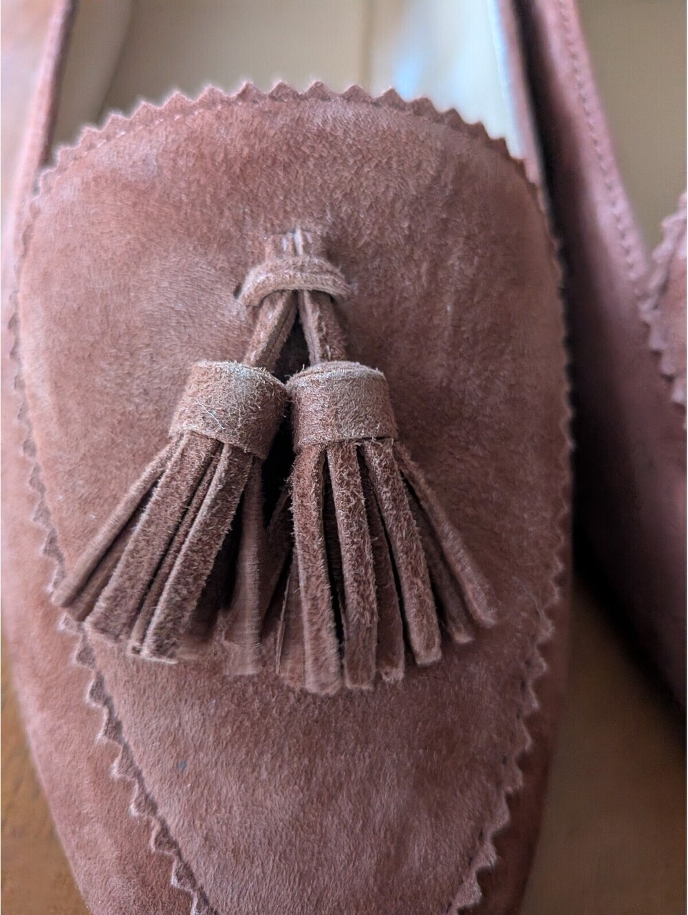 Talbots Francesca Tassels suede loafers dark rum size 10M - Picture 4 of 5